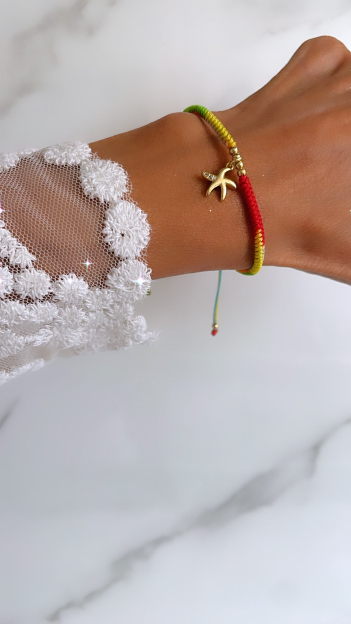 Pulsera tejida citrica, estrella