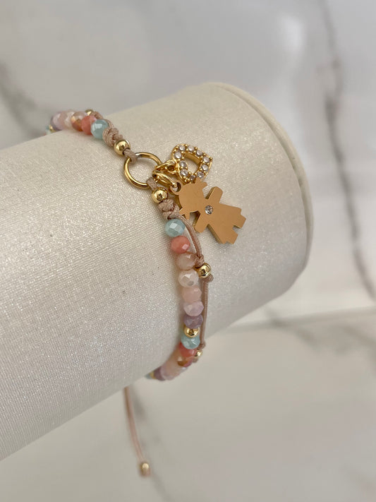 Pulsera muranos doble pastel niña corazón